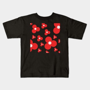 red minimalist pop art flower pattern Kids T-Shirt